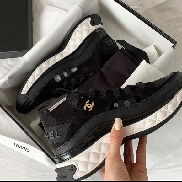 picture All Black Chanel Sneakers poshmark